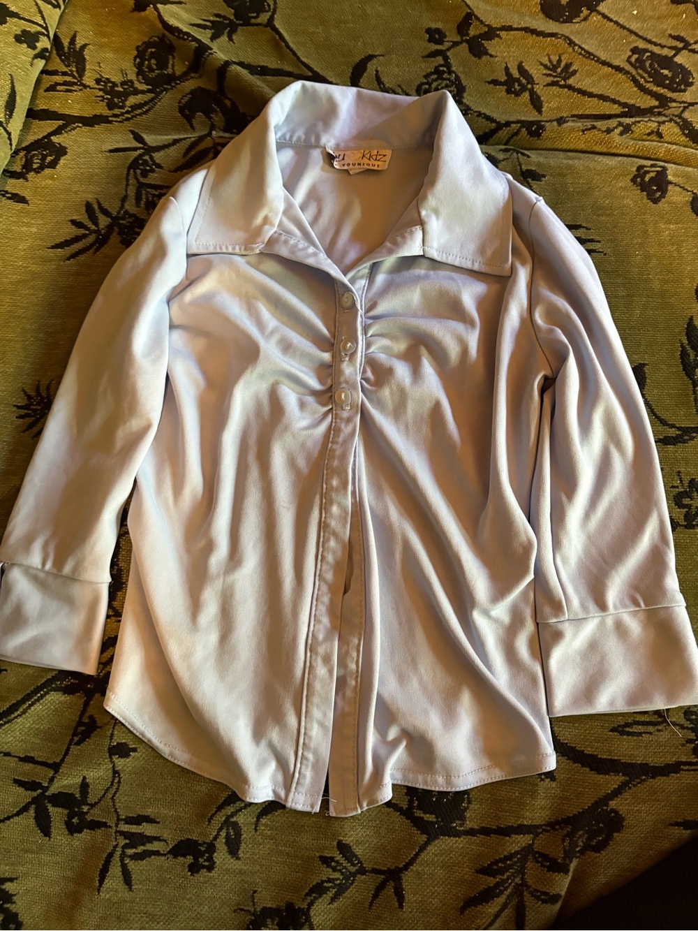 Light blue Button-Front Girls Top